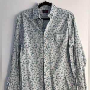 UNTUCKit Men's White and Green Floral Shirt